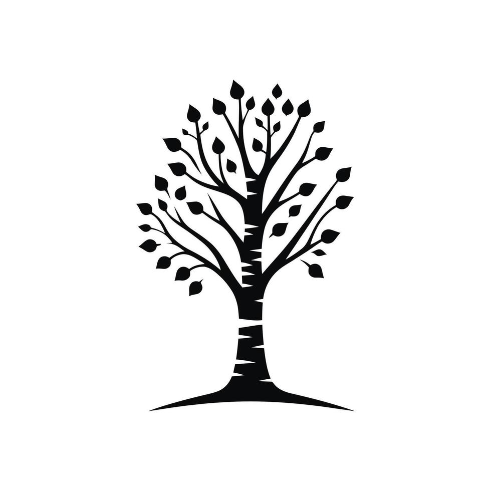 Birch Tree Logo Icon for Forest Station and Jungle Keeper vector