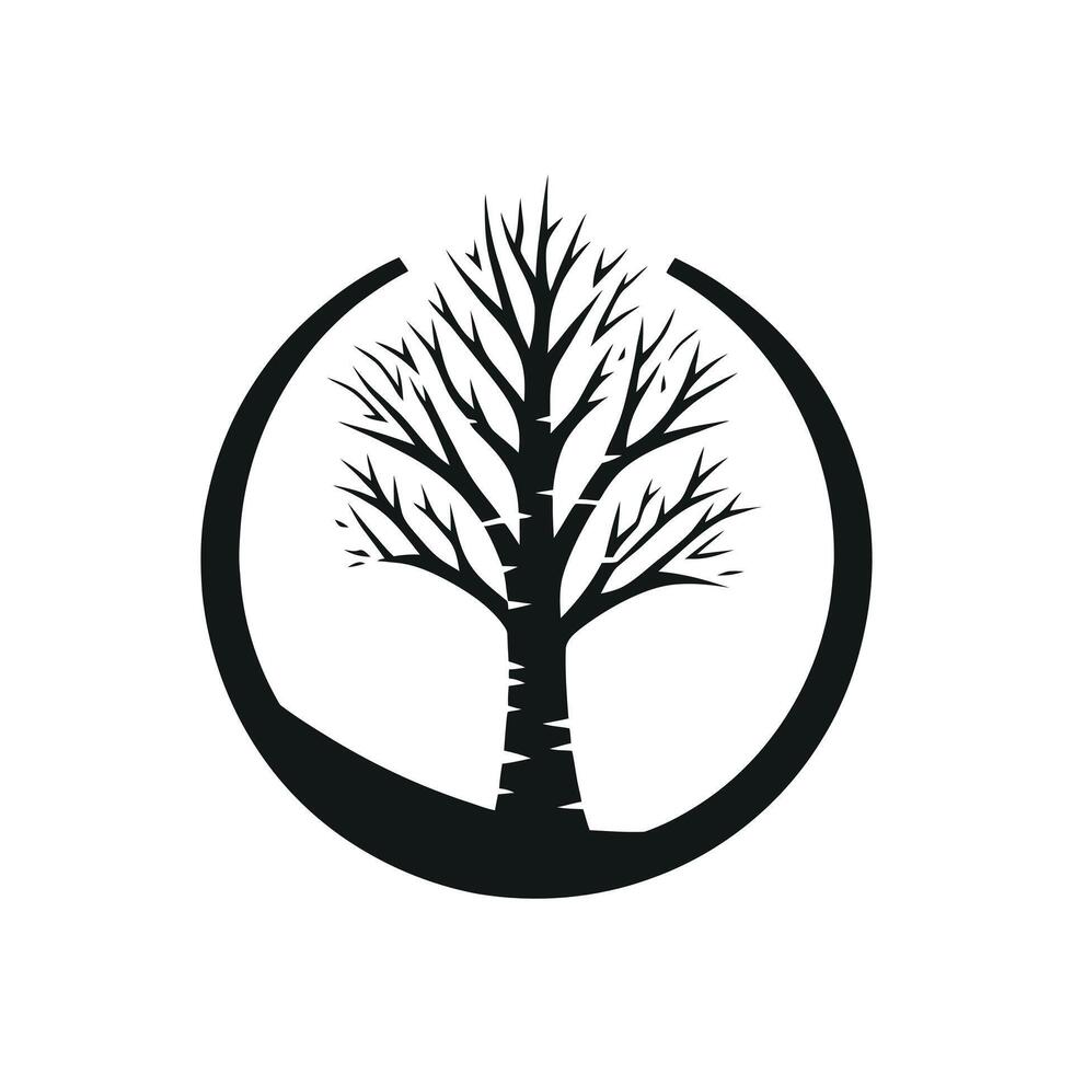 Nature's Emblem Birch Tree Logo for Forest Conservation Efforts vector