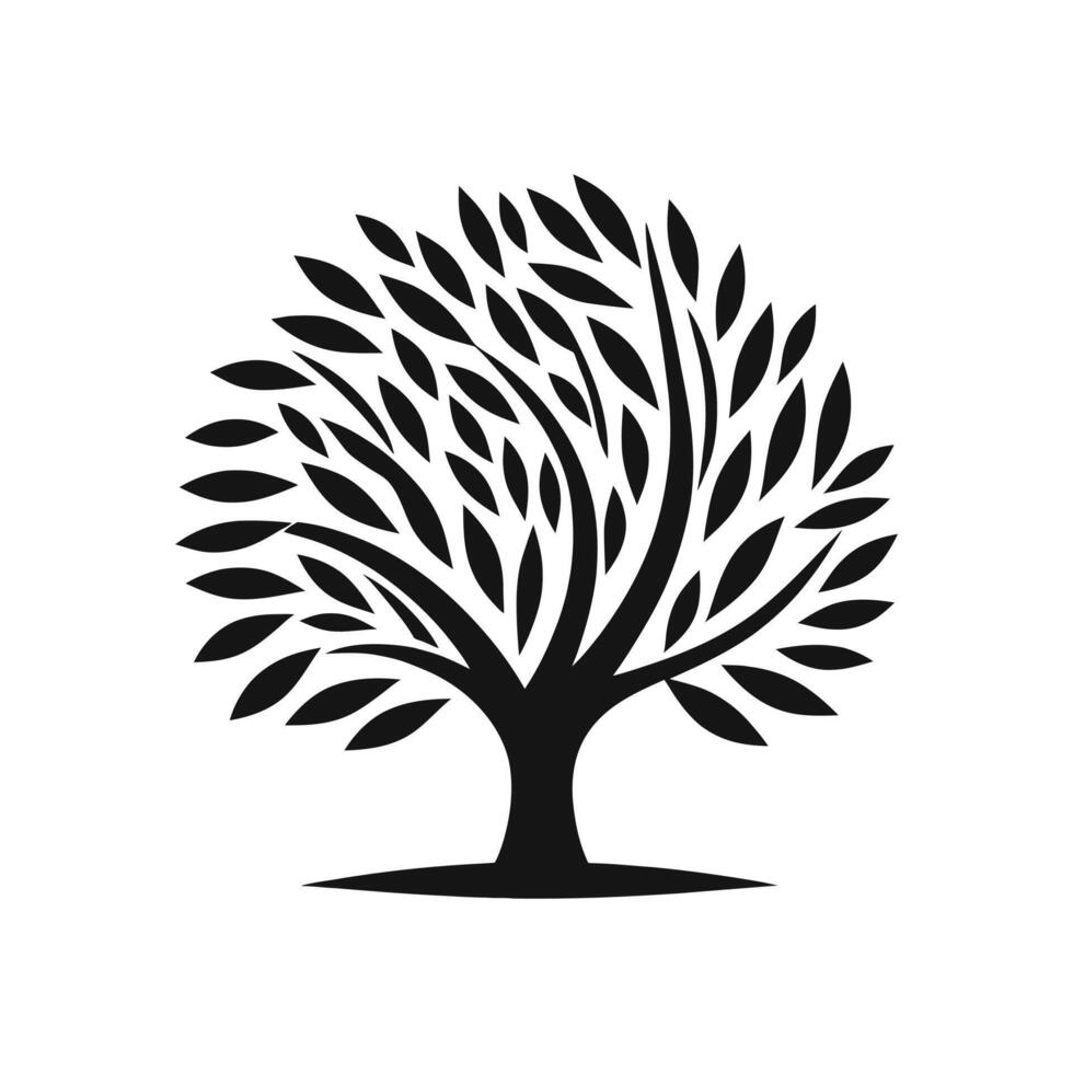 Tranquil Tribute Willow Tree Symbol Sign Concept for Nature Conservation vector