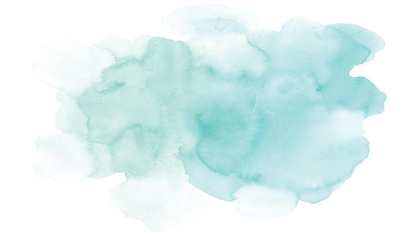 Blue green watercolor stains isolated on white background. vector