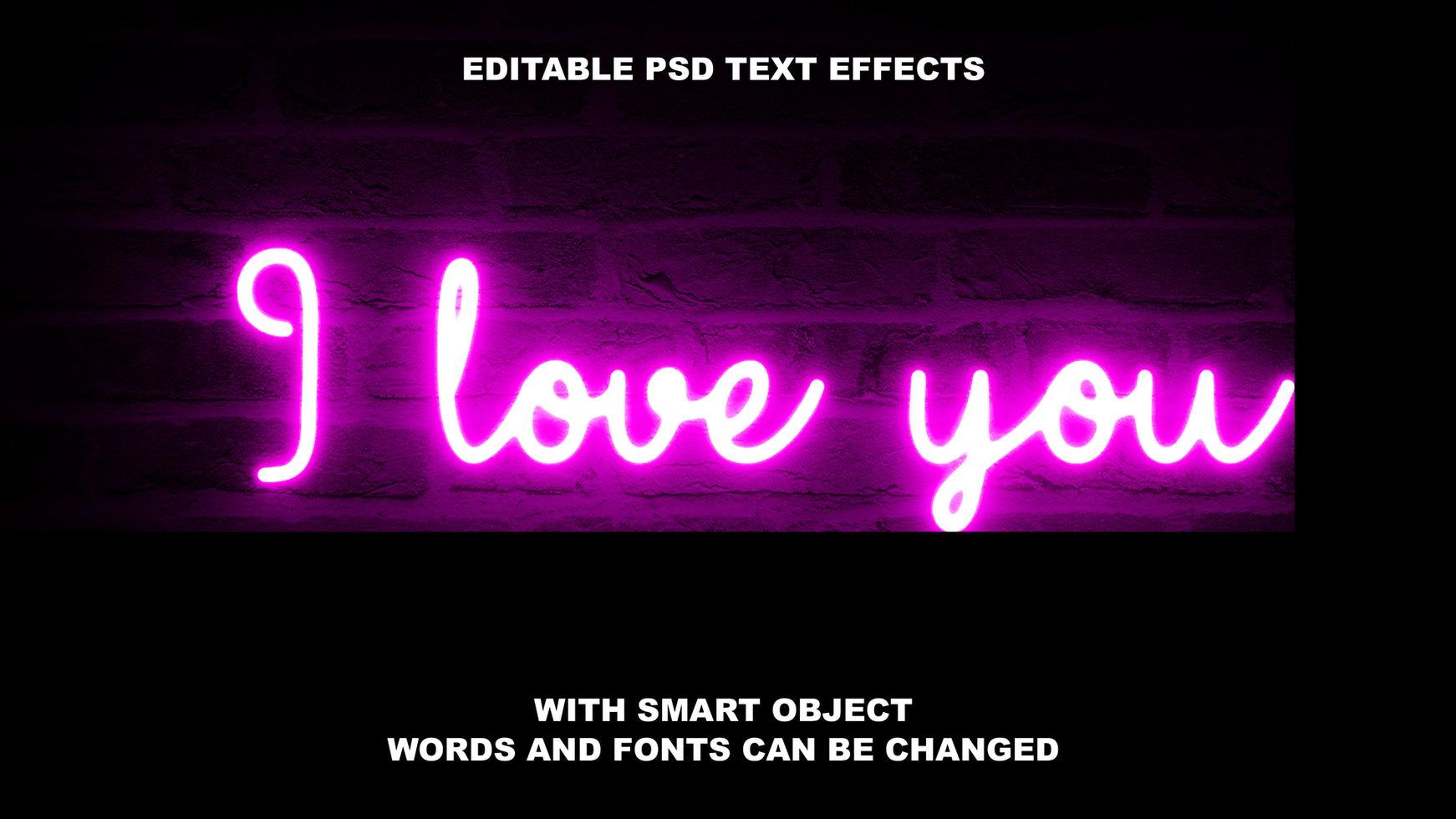 Editable Purple Neon Text Effects psd