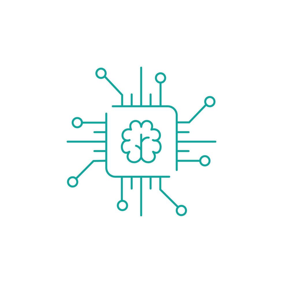 Artificial Intelligence, Intelligent Systems Illustration Icon Design vector