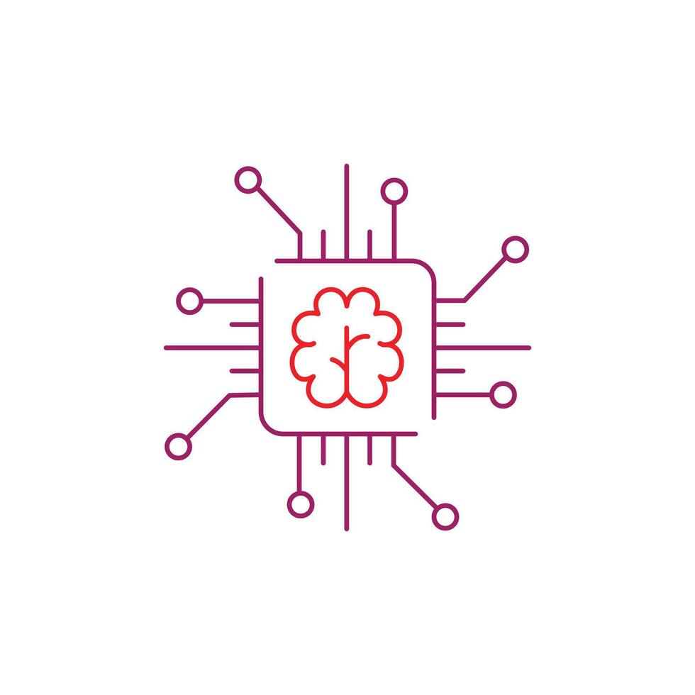 Artificial Intelligence, Intelligent Systems Illustration Icon Design vector