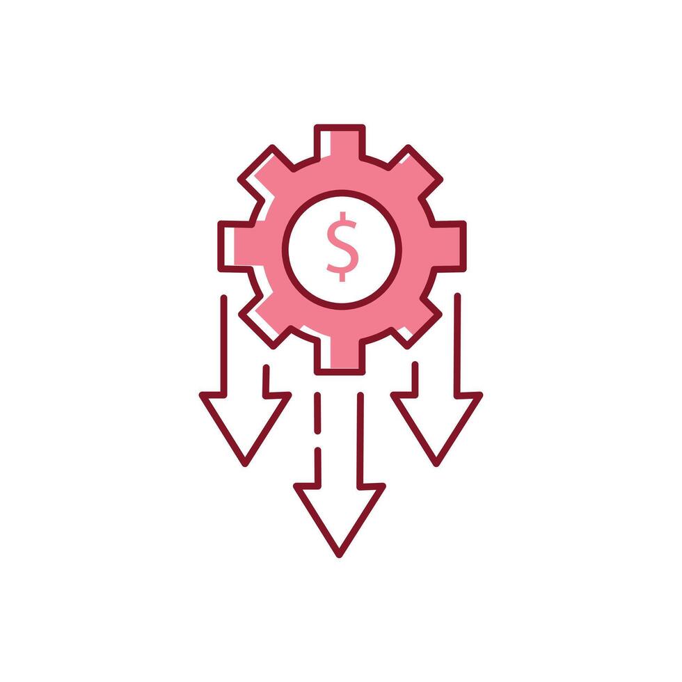 Cost Reduction Illustration Icon Design vector
