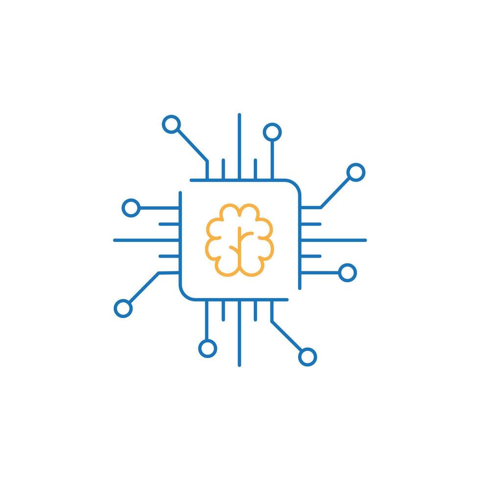 Artificial Intelligence, Intelligent Systems Illustration Icon Design vector