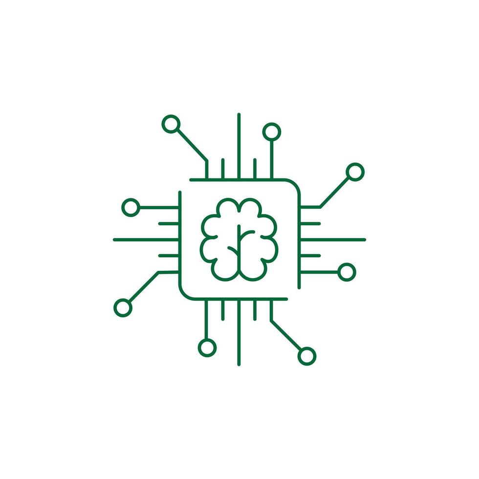 Artificial Intelligence, Intelligent Systems Illustration Icon Design vector
