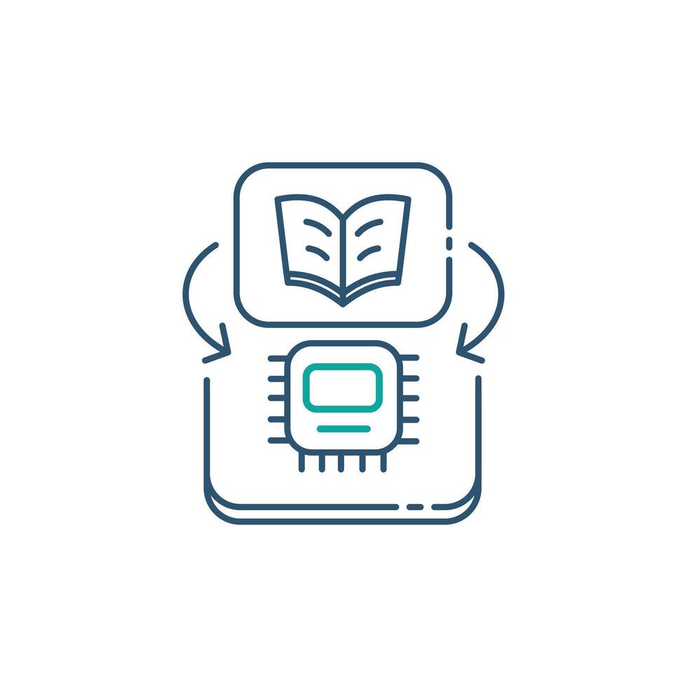 Machine Learning AI and Data Analysis Illustration Icon Design vector