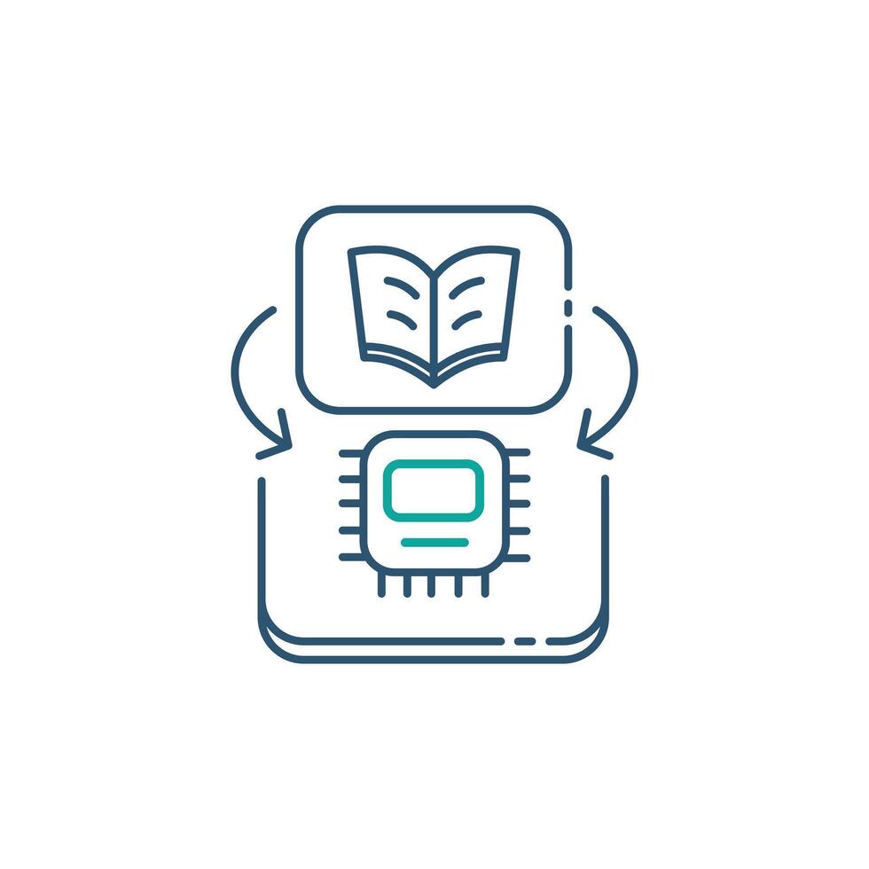 Machine Learning AI and Data Analysis Illustration Icon Design vector