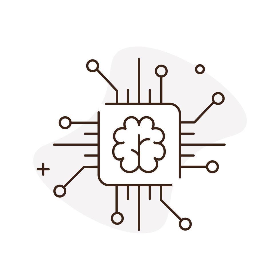 Artificial Intelligence, Intelligent Systems Illustration Icon Design vector