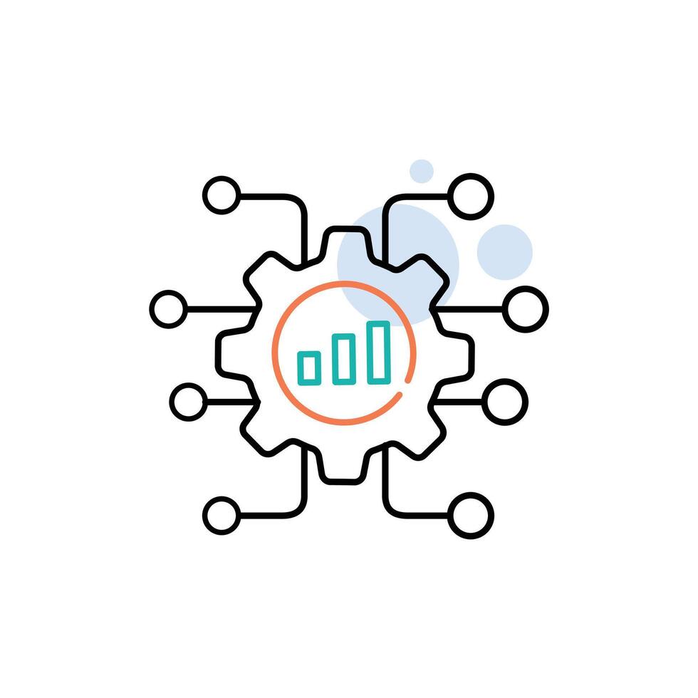 Expert System AI Decision Support Icon Design vector