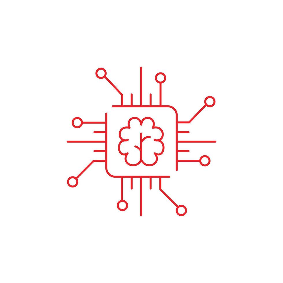 Artificial Intelligence, Intelligent Systems Illustration Icon Design vector