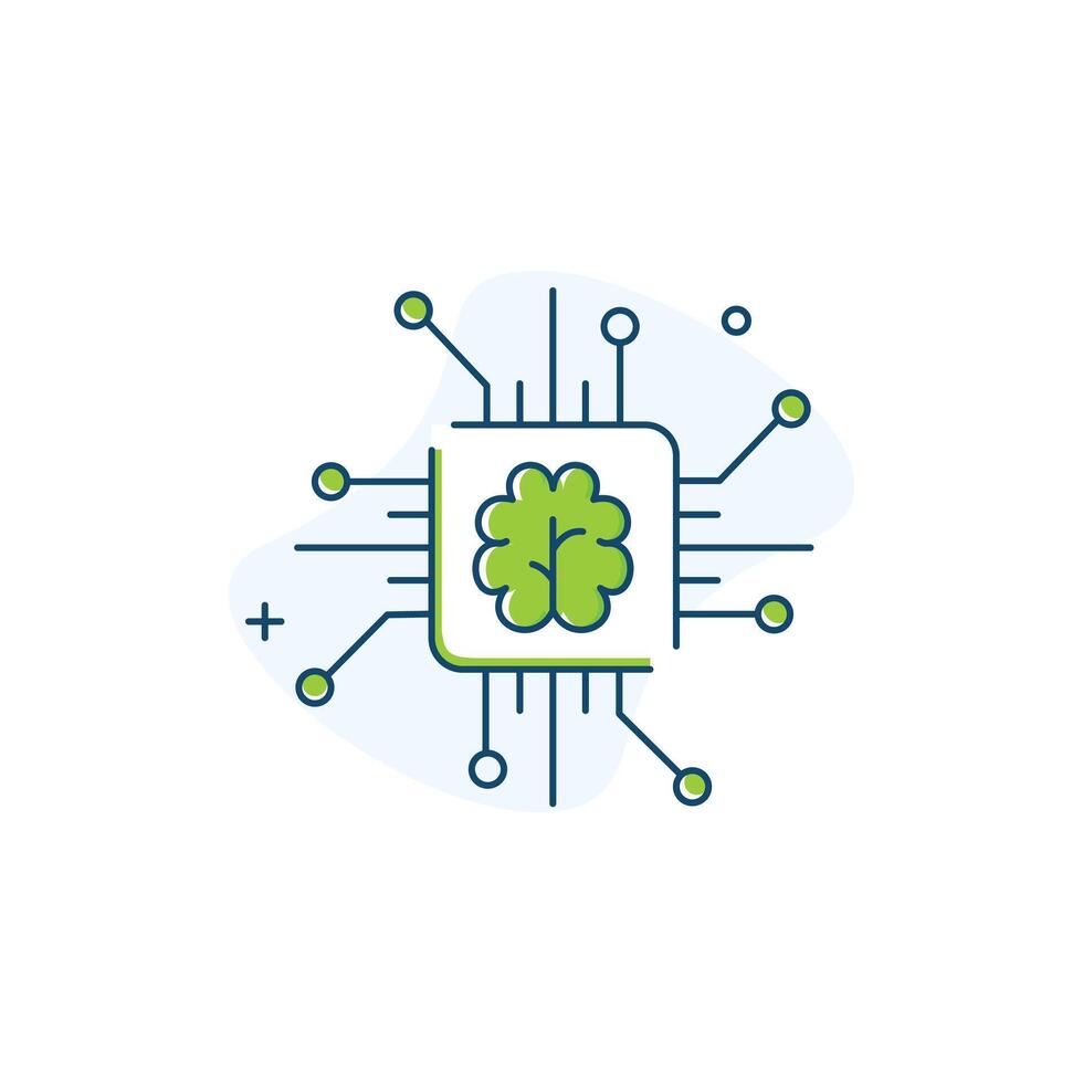 Artificial Intelligence, Intelligent Systems Illustration Icon Design vector
