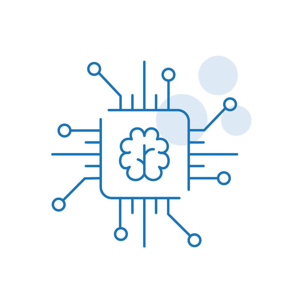 Artificial Intelligence, Intelligent Systems Illustration Icon Design vector