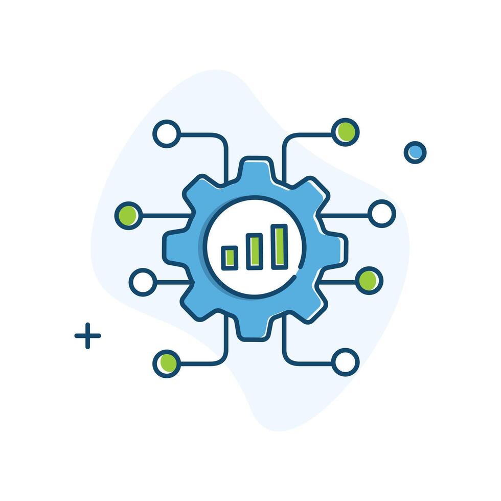 Expert System AI Decision Support Icon Design vector