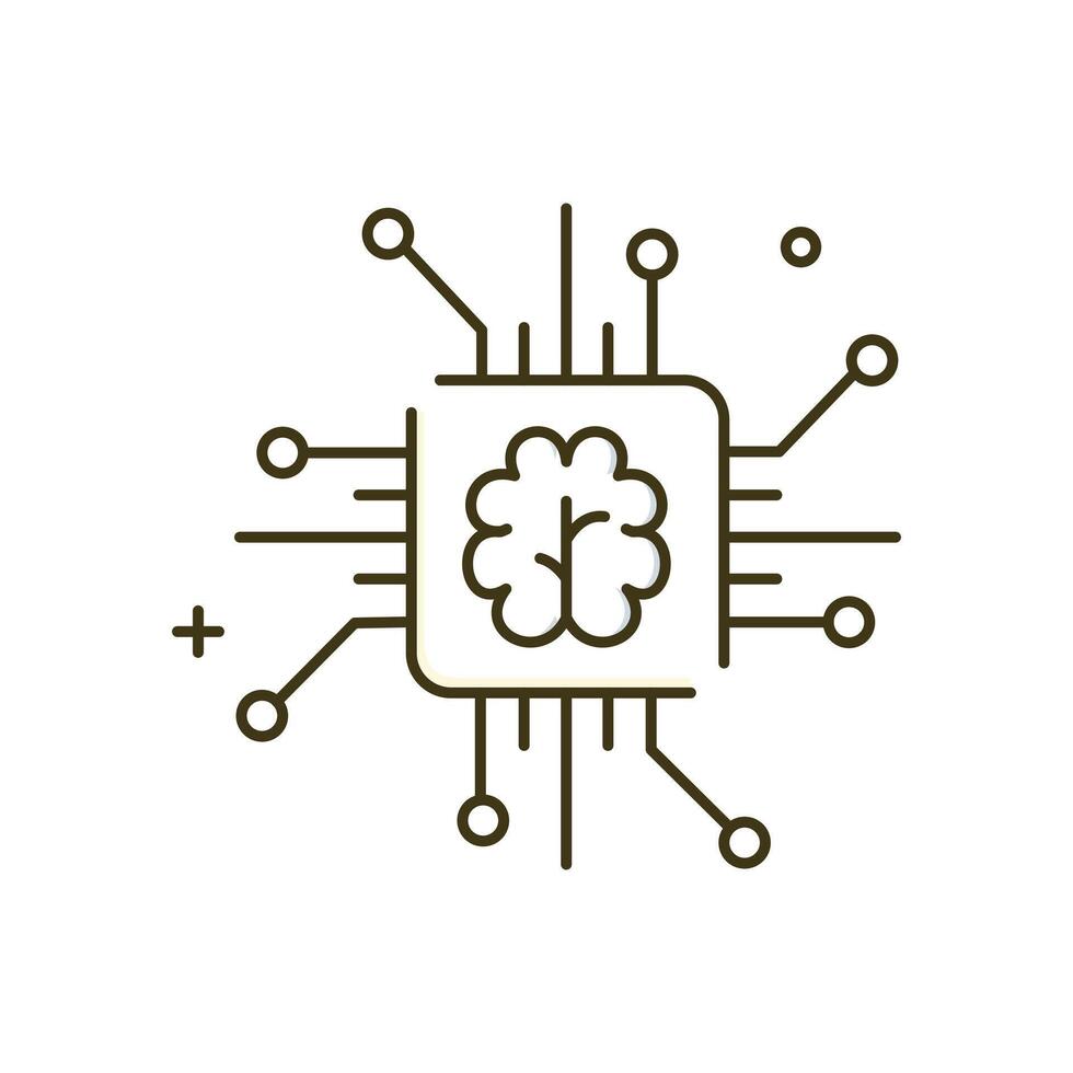 Artificial Intelligence, Intelligent Systems Illustration Icon Design vector