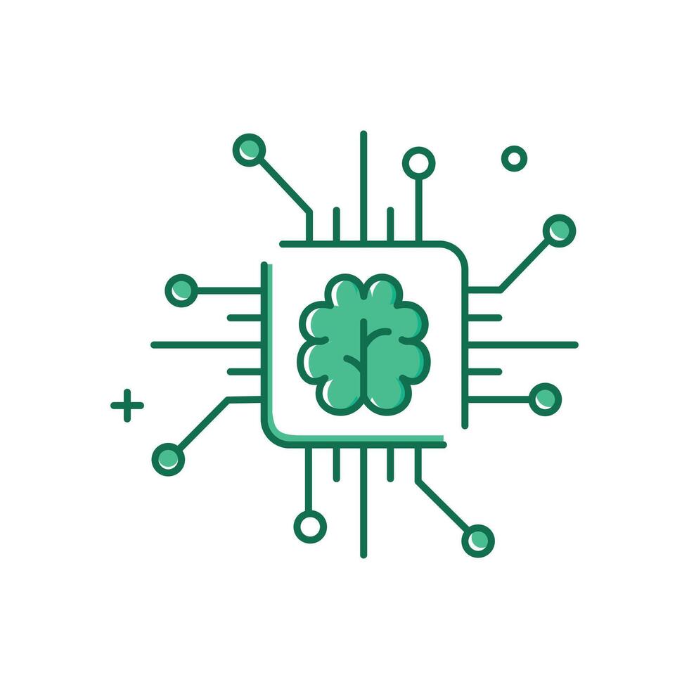 Artificial Intelligence, Intelligent Systems Illustration Icon Design vector