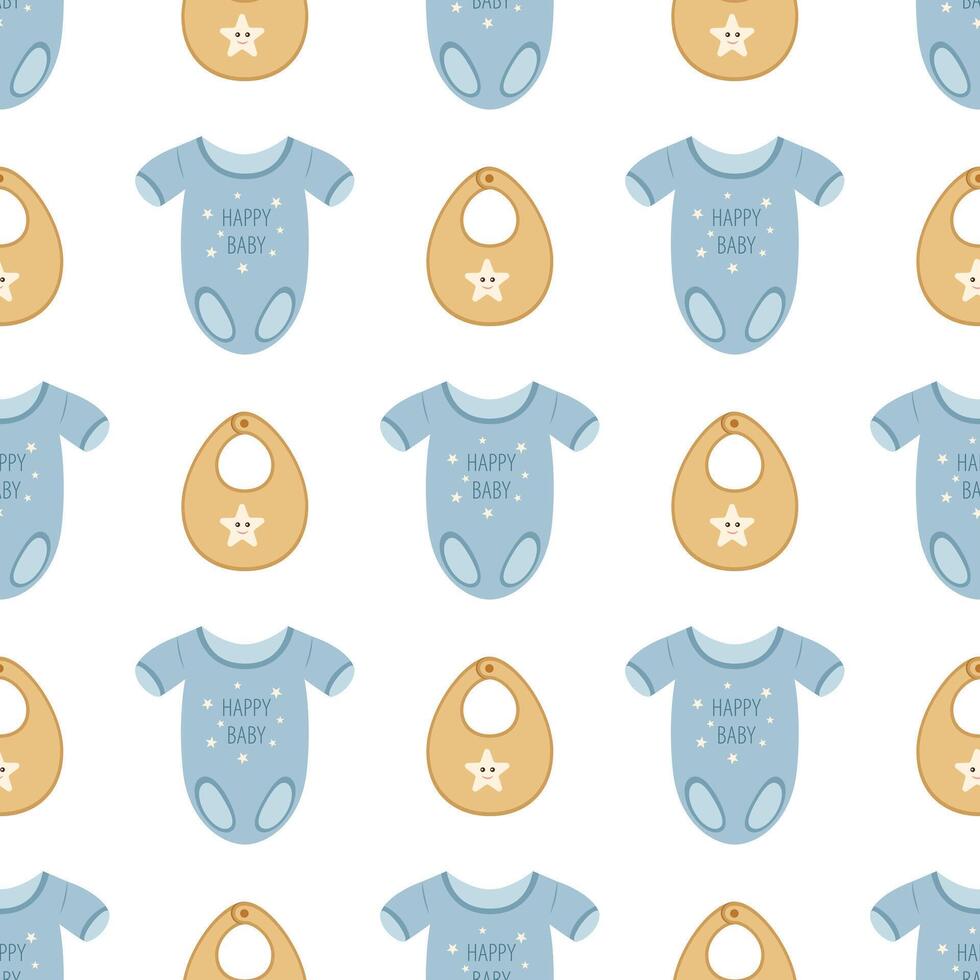 A simple seamless pattern in a flat style. Children's clothes. For decoration of children's room, textiles, wrapping paper, wallpaper. vector