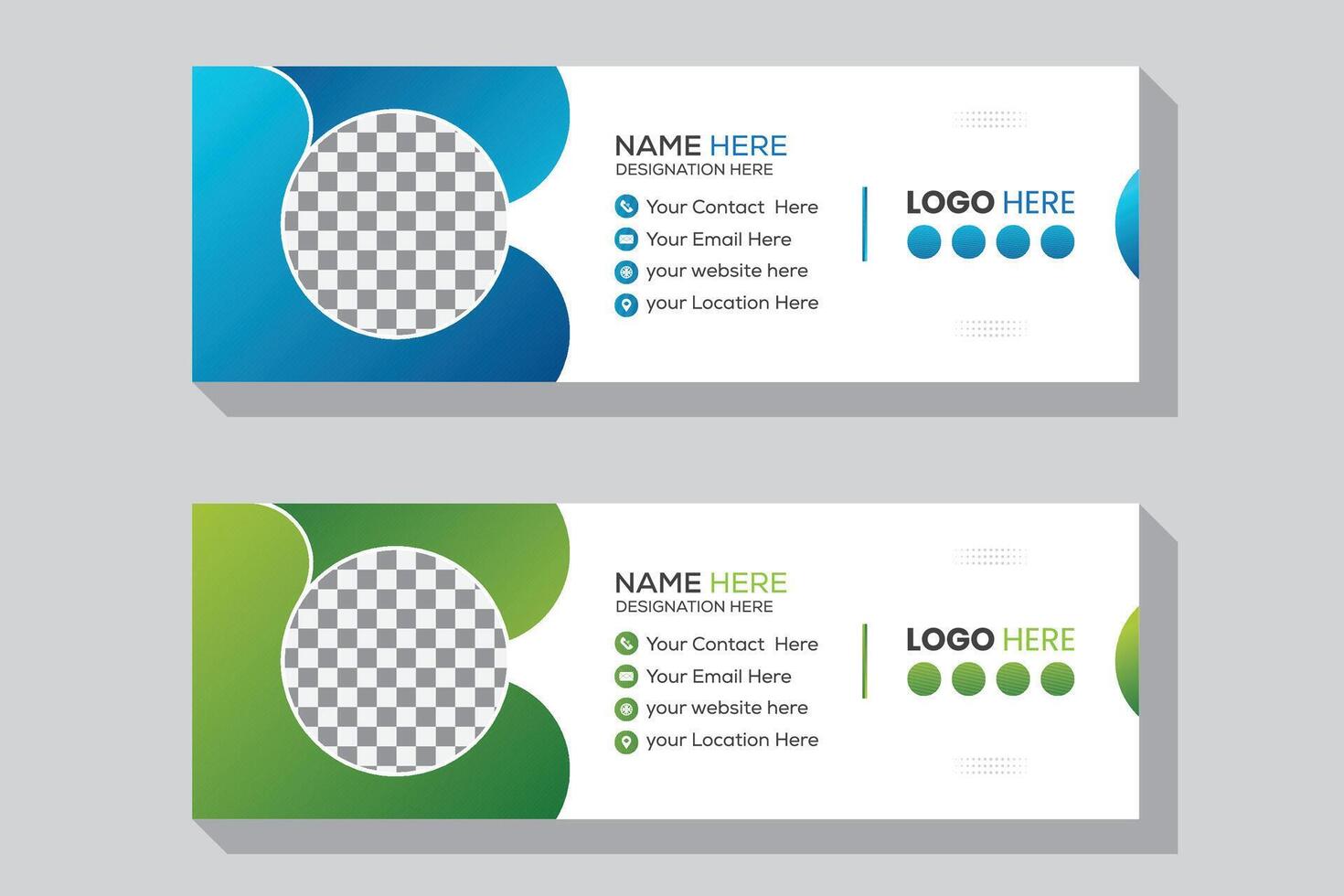 Innovative, fashionable, and colorful email signature and footer template designs vector