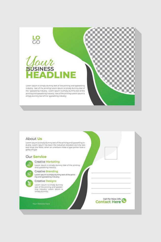 Template for a modern and corporate postcard design imaginative, colorful, and creative layout template vector