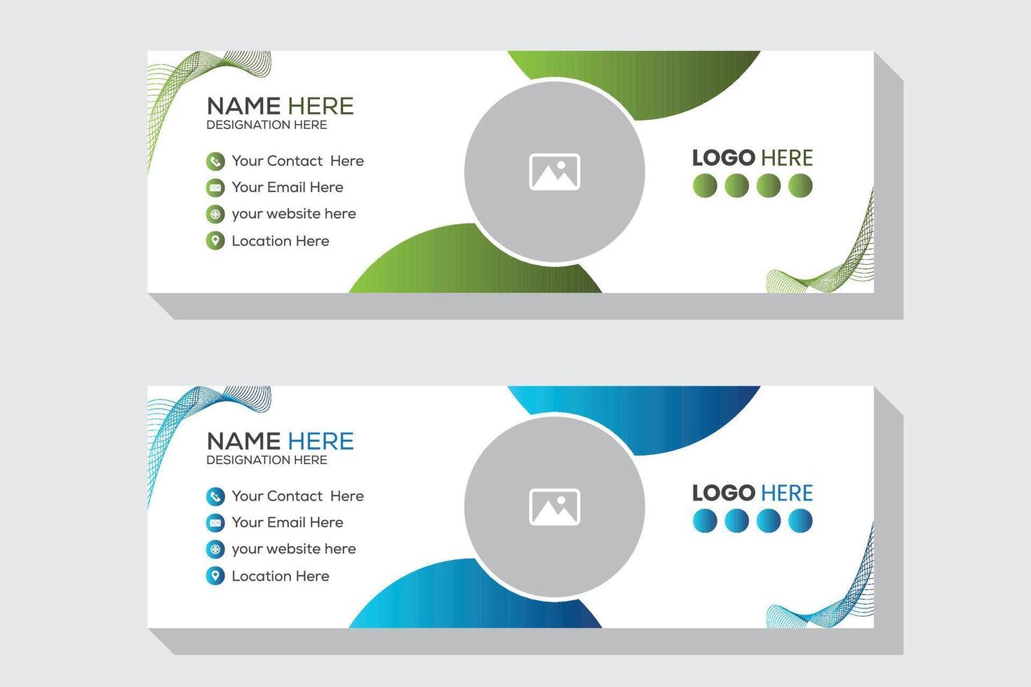 Email signature design template, professionally designed, colorful gradient design vector