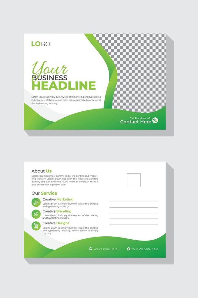 A modern and corporate postcard design template vibrant and imaginative creative layout template vector