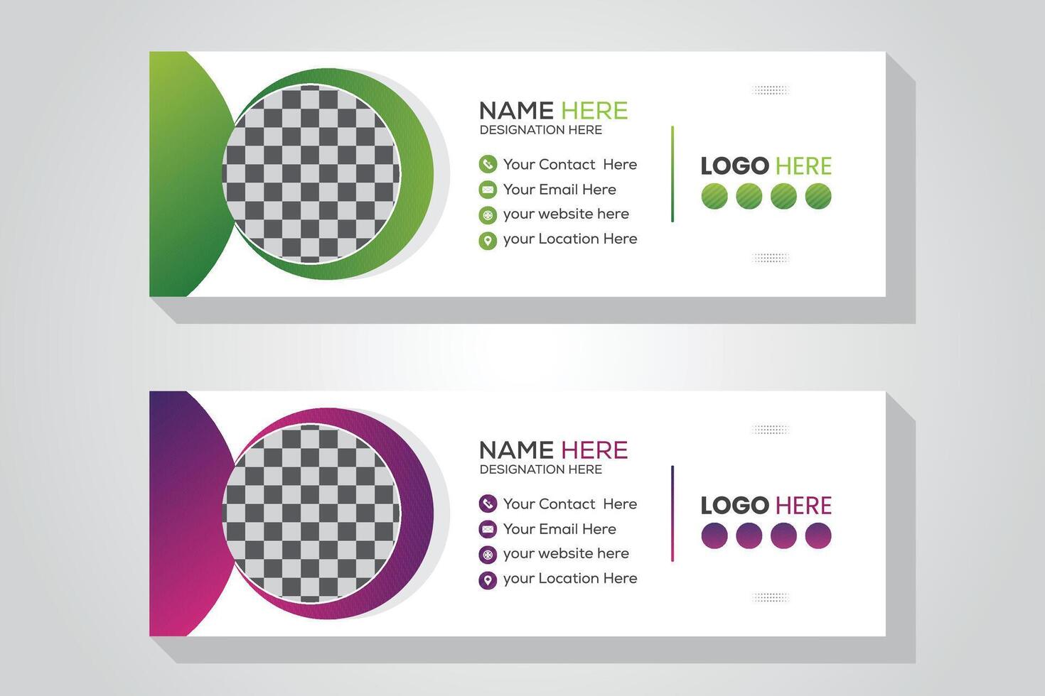Template for a Corporate Email Signature, Colorful design vector