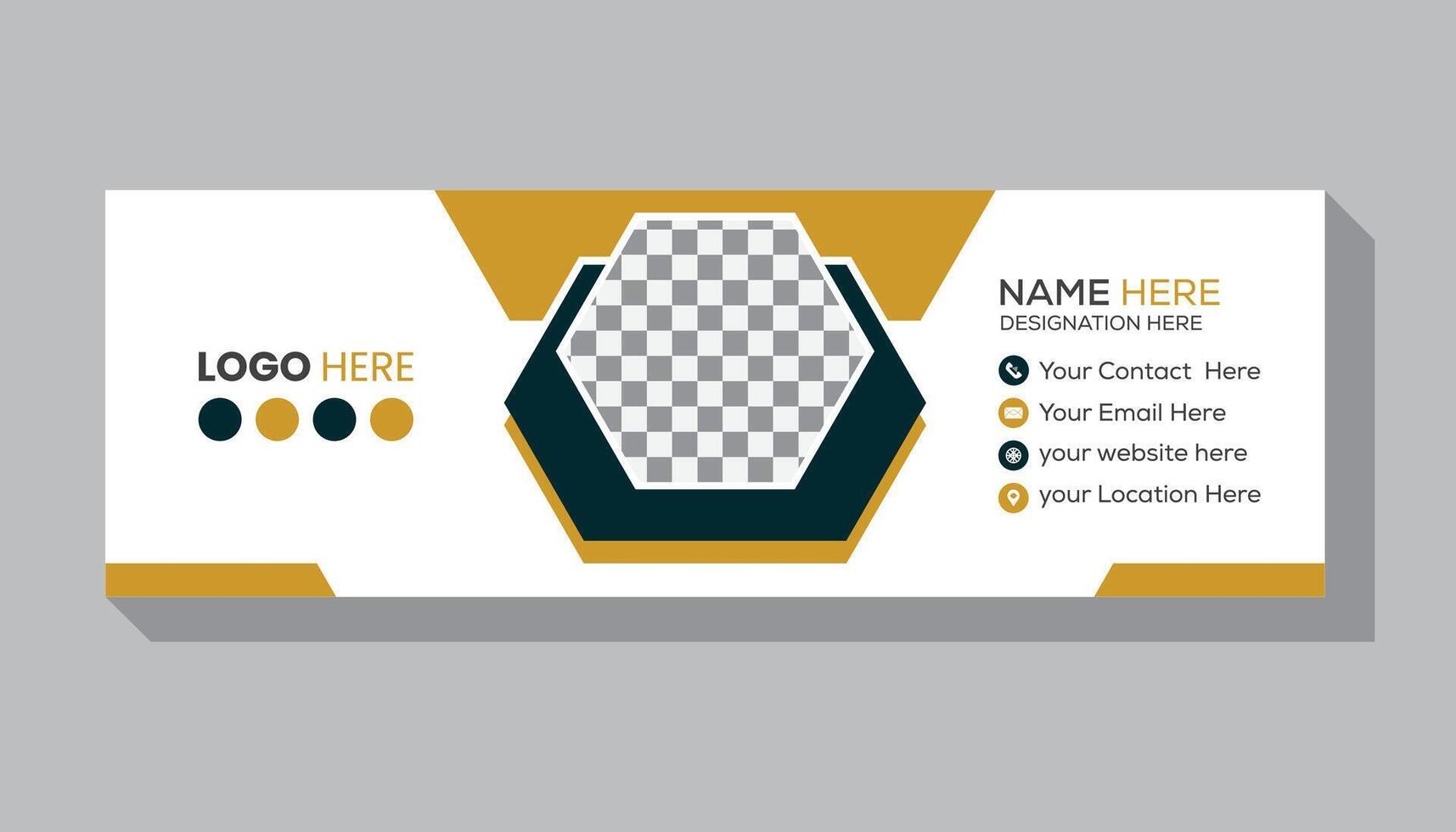 Email signature template, Creative polygonal design vector