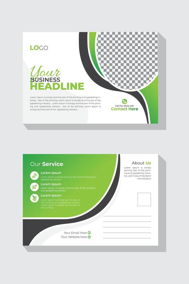 Corporate Modern Business Postcard Design Template. Creative colorful Double Sided Postcard Design vector