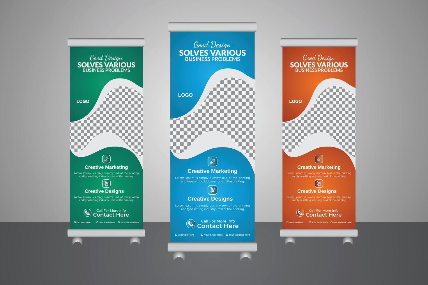 Unique and modern style Roll-up banner template for business use vector
