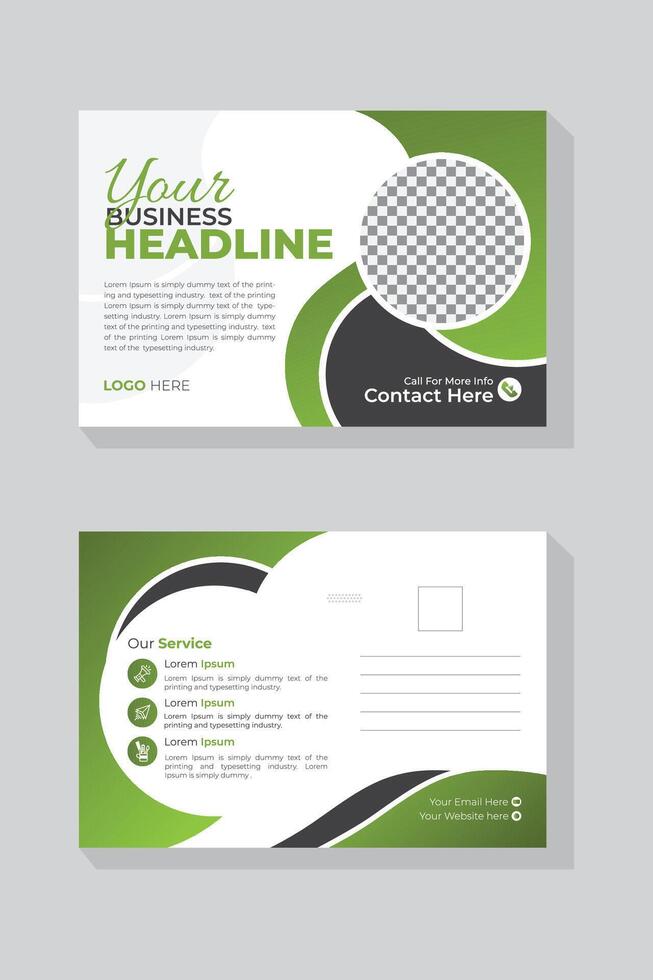Business Postcard Design Template in a Contemporary Corporate Style. Bold and imaginative design for a double-sided postcard vector