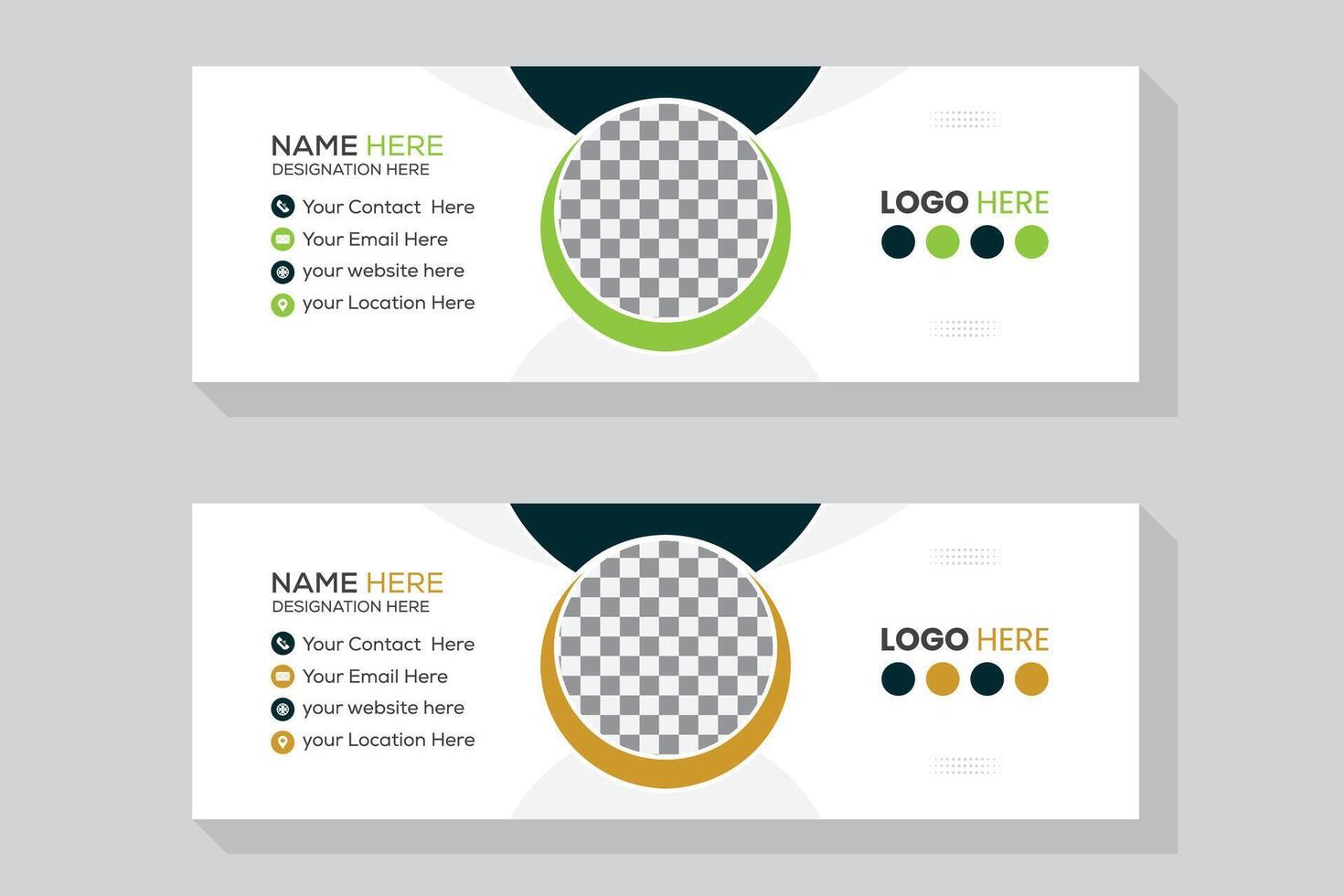 Elegant and imaginative email signature or footer template vector