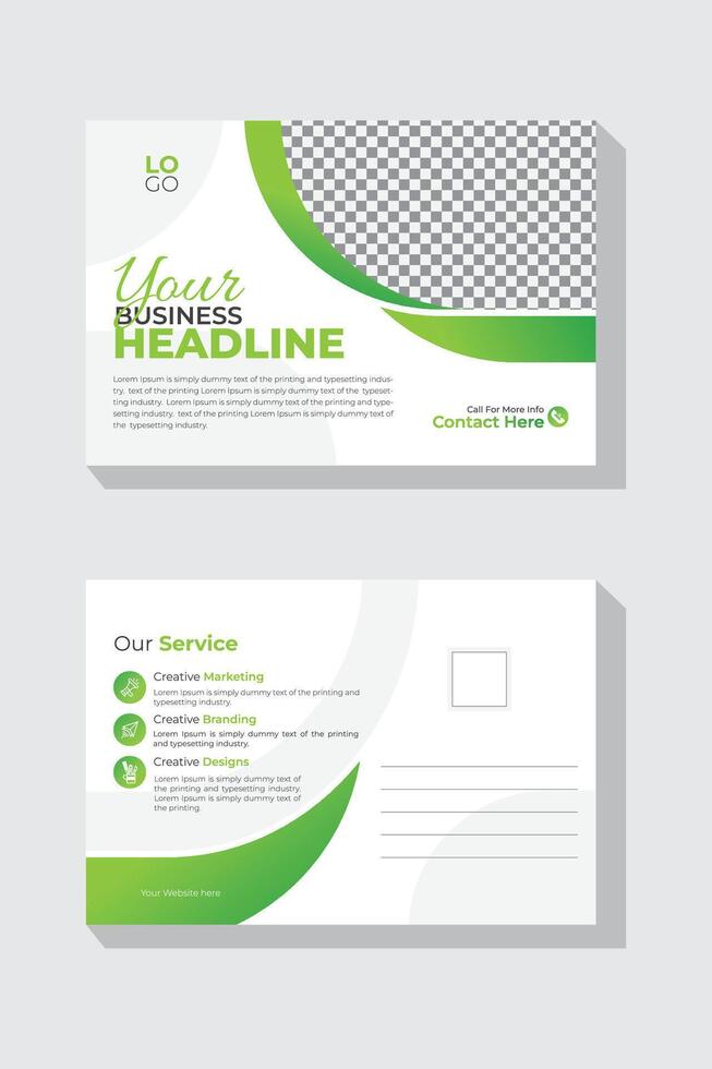 Corporate and modern postcard design template, Creative colorful and creative layout template vector