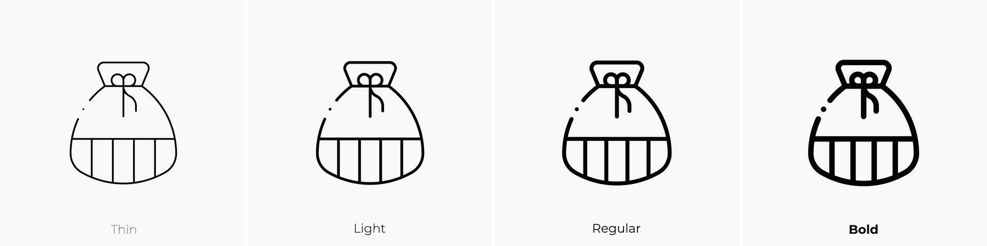 lucky bag icon. Thin, Light, Regular And Bold style design isolated on white background vector