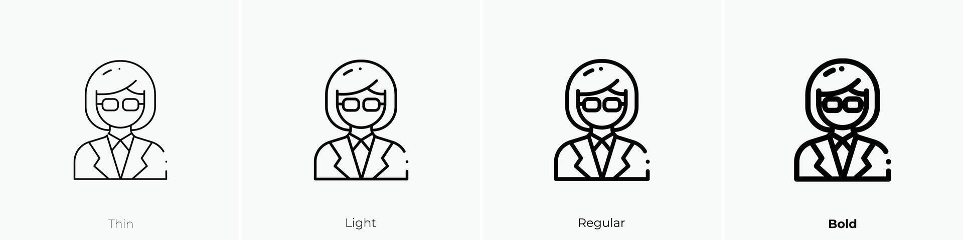 manager icon. Thin, Light, Regular And Bold style design isolated on white background vector