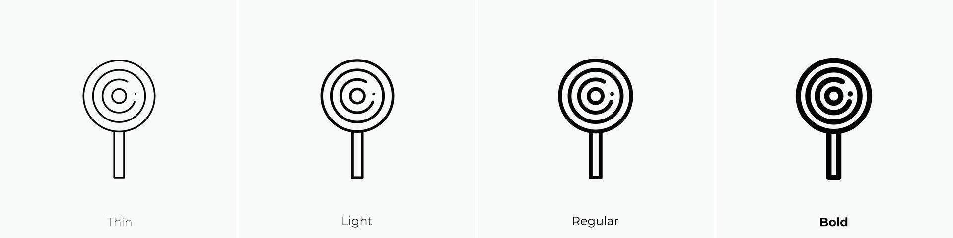 lollipop icon. Thin, Light, Regular And Bold style design isolated on white background vector
