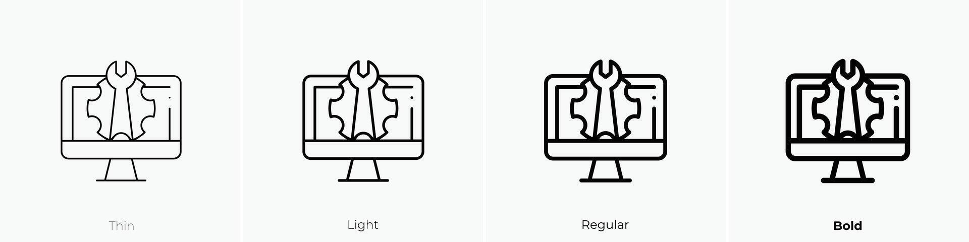 maintenance icon. Thin, Light, Regular And Bold style design isolated on white background vector