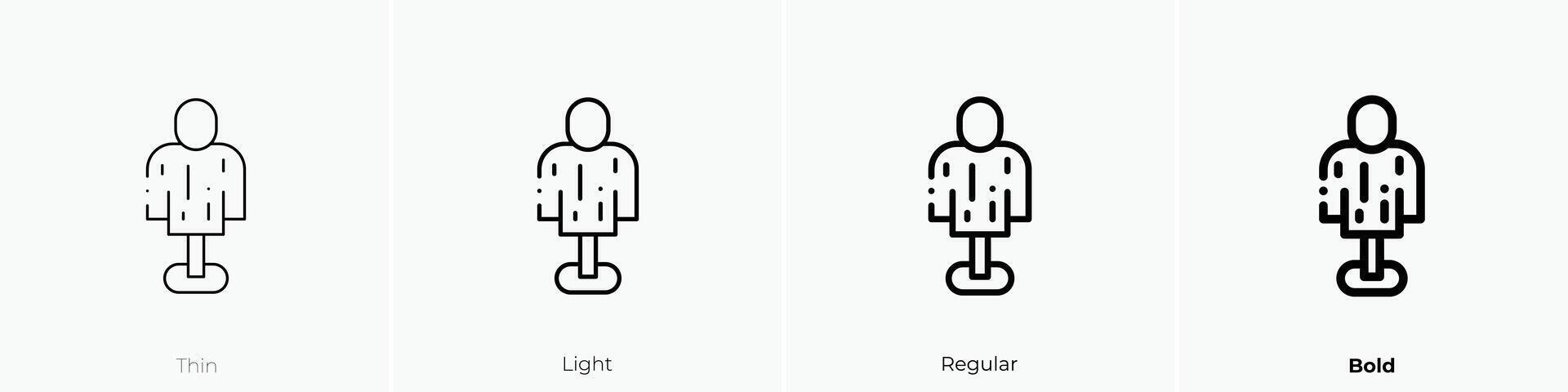 mannequin icon. Thin, Light, Regular And Bold style design isolated on white background vector
