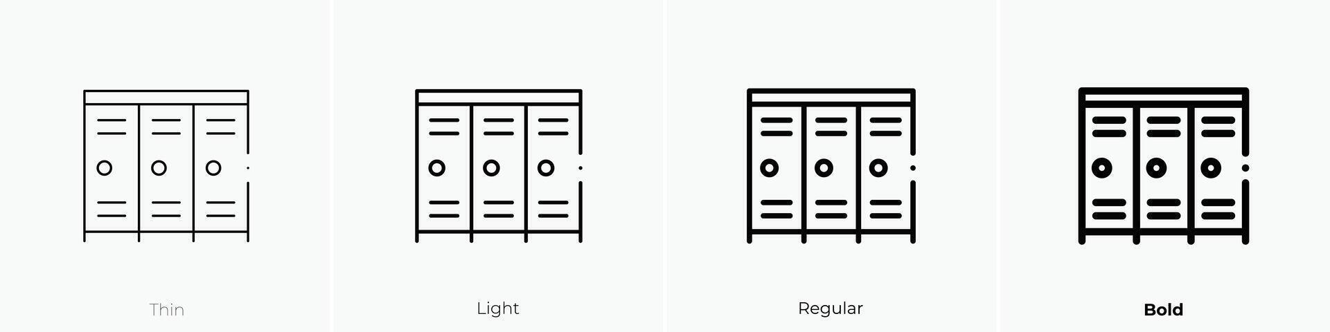 lockers icon. Thin, Light, Regular And Bold style design isolated on white background vector