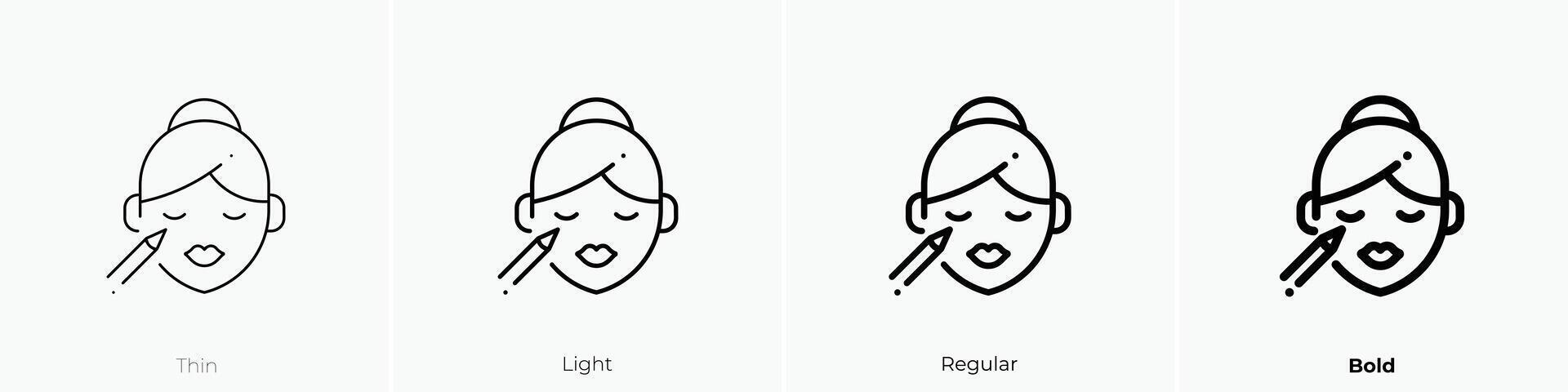 makeup icon. Thin, Light, Regular And Bold style design isolated on white background vector