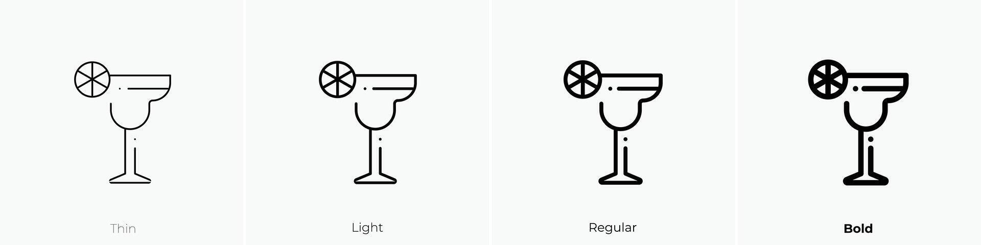 margarita icon. Thin, Light, Regular And Bold style design isolated on white background vector