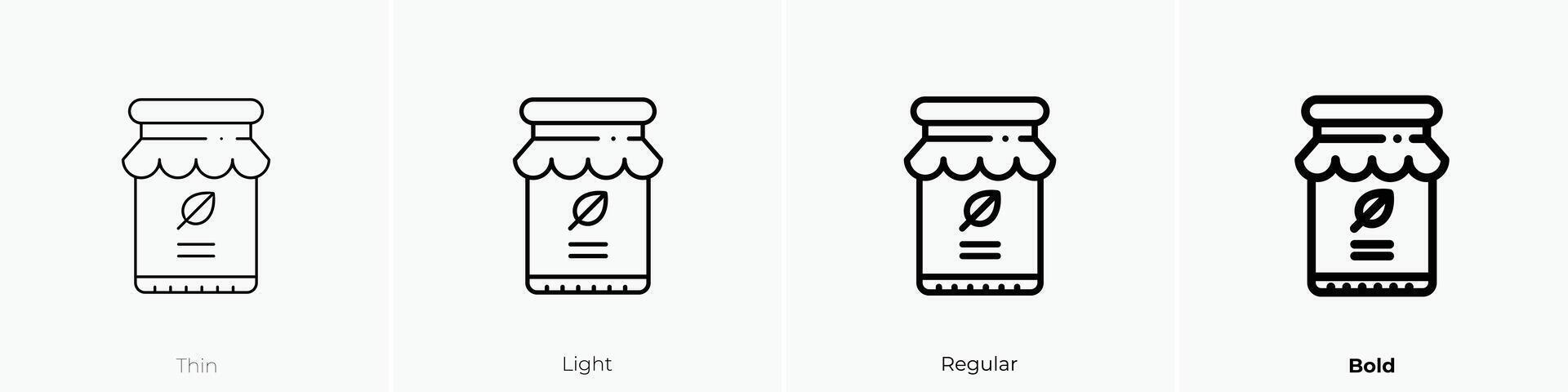 marmalade icon. Thin, Light, Regular And Bold style design isolated on white background vector