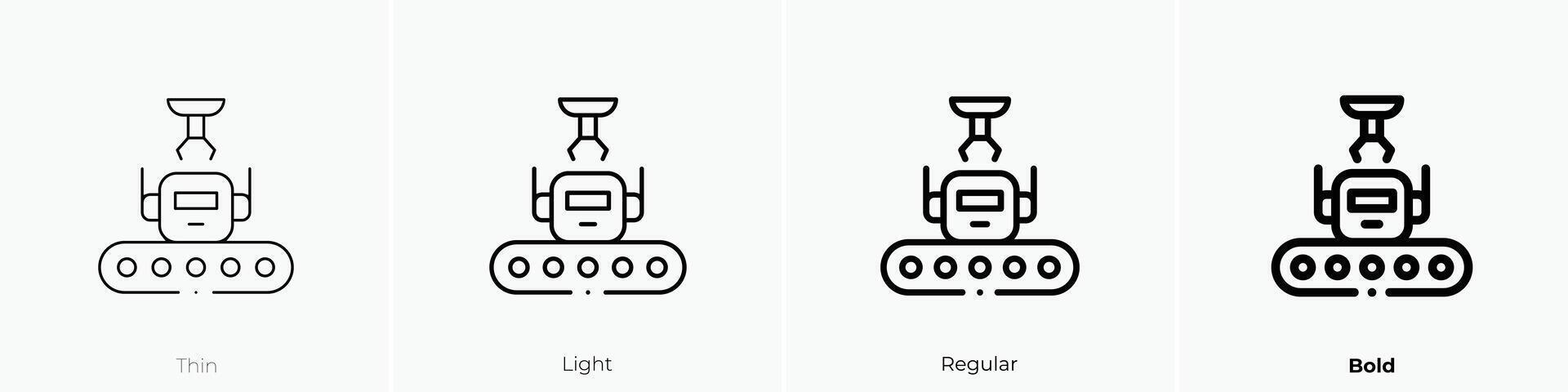 manufacturing icon. Thin, Light, Regular And Bold style design isolated on white background vector