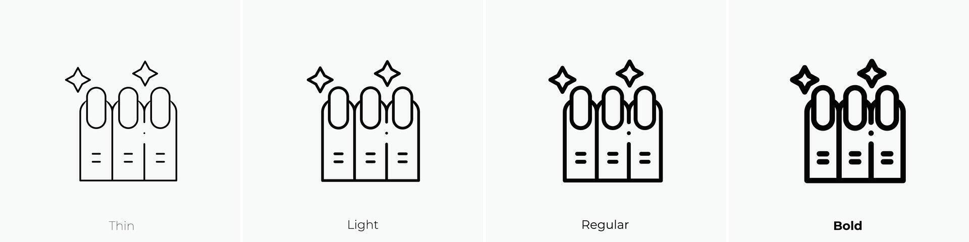 manicure icon. Thin, Light, Regular And Bold style design isolated on white background vector