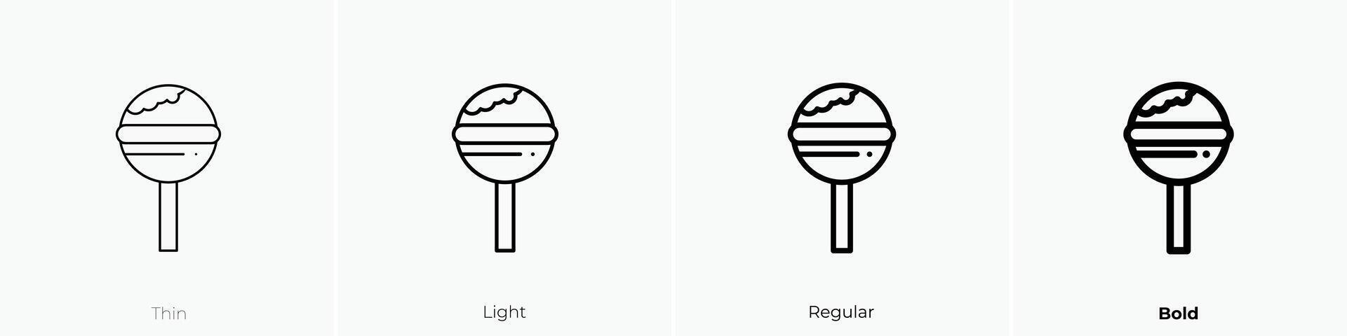 lollipop 1 icon. Thin, Light, Regular And Bold style design isolated on white background vector