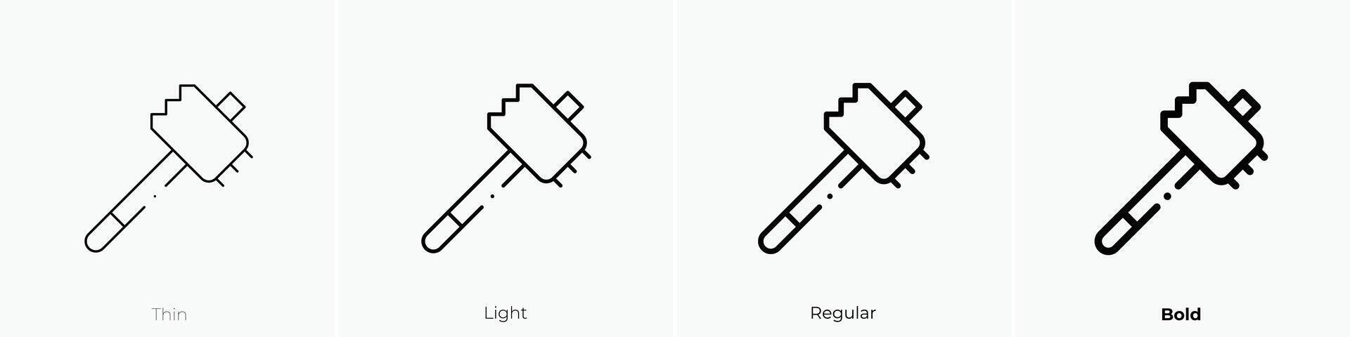 mallet icon. Thin, Light, Regular And Bold style design isolated on white background vector