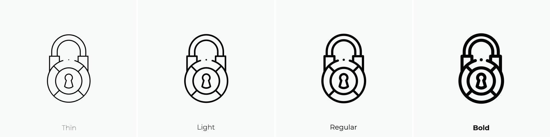 locked icon. Thin, Light, Regular And Bold style design isolated on white background vector