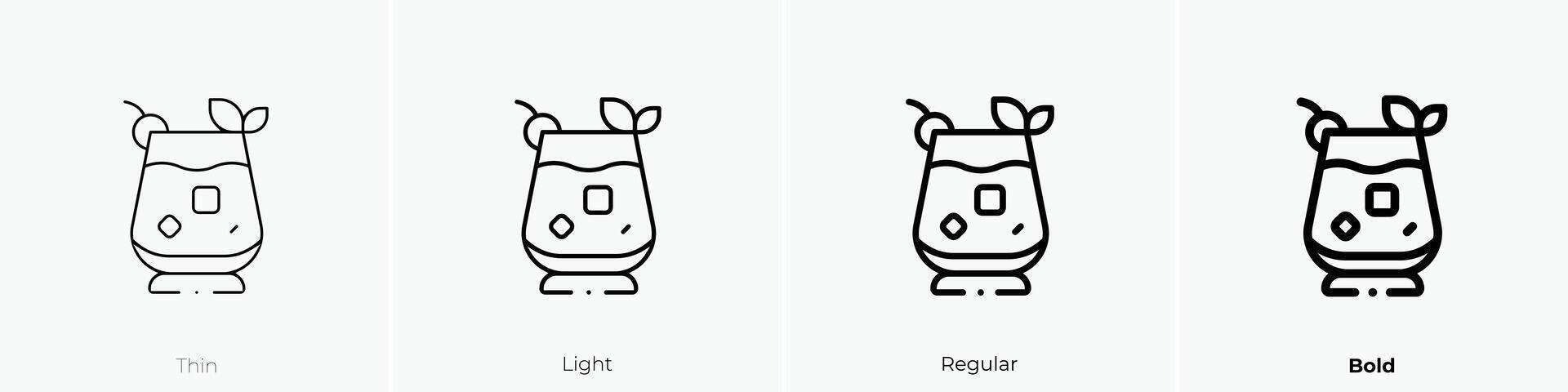 mai tai icon. Thin, Light, Regular And Bold style design isolated on white background vector