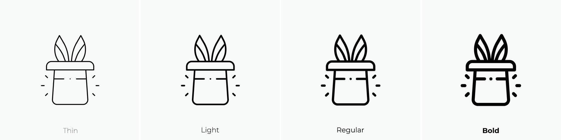 magic hat icon. Thin, Light, Regular And Bold style design isolated on white background vector