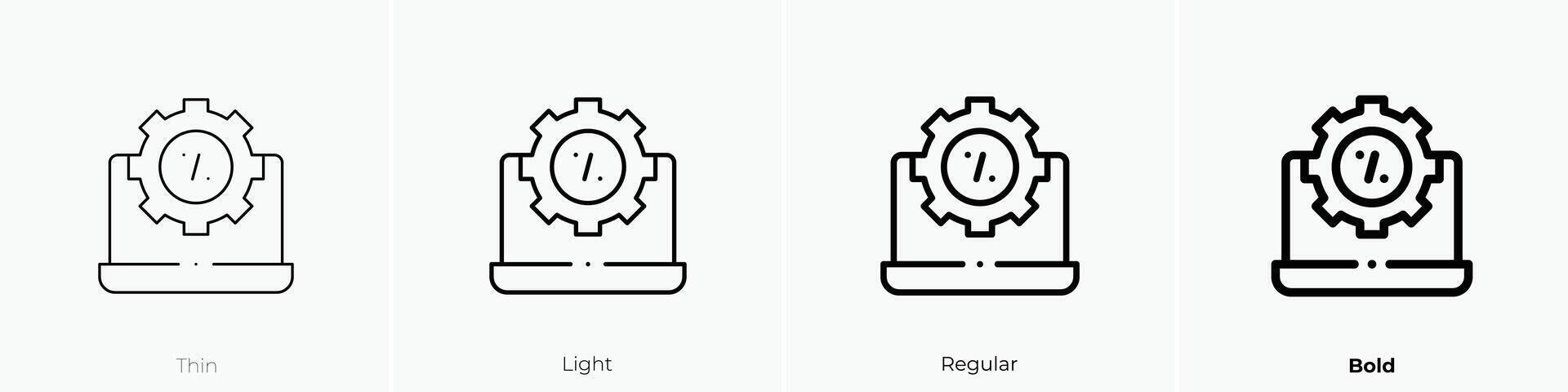 cargando icono. delgado, luz, regular y negrita estilo diseño aislado en blanco antecedentes vector