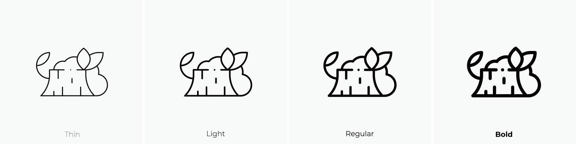 log icon. Thin, Light, Regular And Bold style design isolated on white background vector